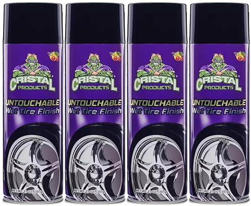 Untouchable TireShine Spray Spray 4PK – Long-Lasting Wet Tire Finish for Deep Gloss & Protection – Waterproof, No-Sling Formula, Easy Application Tire Shine & Cleaner (52 oz Total)