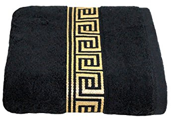Julie Julsen Chemikalien-Frei Gästetuch 600g/m² Schwarz-Gold 30 x 50 cm 100% Baumwolle - Oeko TEX Std 100 Zertifizierung - Weich und Saugstark - Waschmaschinenfest