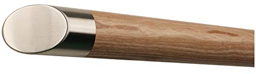 Montagefertiger Esche Handlauf Geländer lackiert Ø 42 mm mit montierten Edelstahl Endstücken ohne Halter Länge: 2000 mm / 200 cm / 2,0 m Enden: schräges Endstück