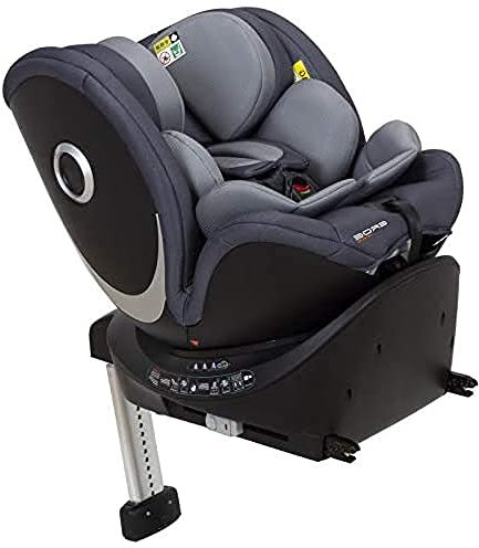 Casualplay - Sillas de coche bebé Eroe i-size de 40 a 105 cm, giratoria 360º, con ventilador en el asiento, color gris