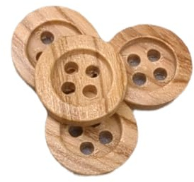 BOTIBOTON – 50 Boutons en bois naturel 4 trous - Mercerie boutons gros de couture pour cardigans, chemise, bebe, manteau, originaux de fantaisie, marron clair. Fabriqué et expédié d'Espagne * 12 mm