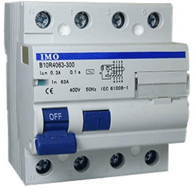 Interrupteur différentiel 10KA, 300mA, 3P+N, 63 Amp, 400VAC