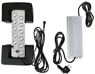 hzexun Generadores de Niebla 12 Cabezas Ultrasónico, 8.5KG/H Humidificador de Aire Acero Inoxidable, Fabricante de Niebla con Boya/Fuente de Alimentación Impermeable 400W para Jardín