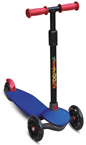 DEQUBE- Patinete Infantil 3 Ruedas Ajustable- Patinete con Ruedas LED y Freno Trasero- Plegable y fácil de Transportar. Ultraligero y Seguro. para niños de 2 a 7 años. Color Azul (914D00019)
