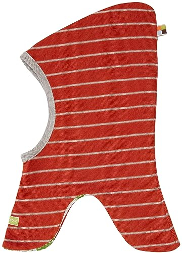loud + proud Unisex Baby Schlupfmütze Ringel, GOTS Zertifiziert Sturmhaube, Terracotta, 39-41 EU