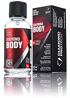 Diamond Body Trattamento Lucidante Cera Auto DURATA 18 MESI - Rivestimento Ceramico con Nanotecnologia per Protezione Carrozzeria, Pulizia Auto e Rinnova Plastiche Auto - Cera auto professionale 50 ml