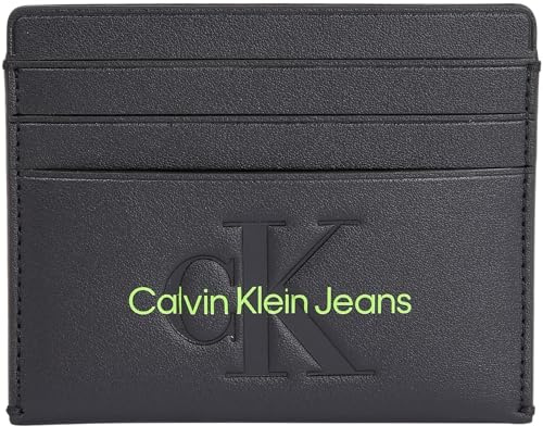 Calvin Klein Jeans Damen Kartenetui Sculpted Cardcase mit RFID-Schutztechnologie, Schwarz (Black/Dark Juniper), Einheitsgröße
