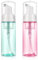 Molain Dispenser per schiuma da 60 ml, 2 contenitori da viaggio in plastica trasparente ricaricabili, per sapone per mani, lavaggio viso, shampoo per ciglia, cura della pelle (verde + rosa)