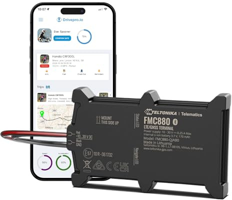 DrivePro FMC880 4G Vehicle Tracker, Hard-Wired Tracking | 12 Months PRO | 24/7 Accurate Real-Time Monitoring, Car, Motorbike, Motorcycle, Van, Easy Install, Monthly Subscription, 12 Months PRO