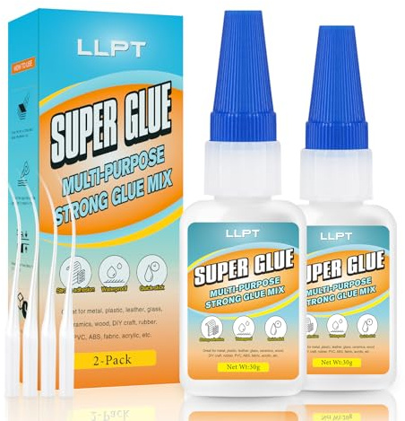 LLPT superlim | Net 30 g | klart universallim med anti-igensättningslås | omedelbart starkt lim | för plast metall keramiskt glas med mera (LSG030-2) | 2 förpackningar