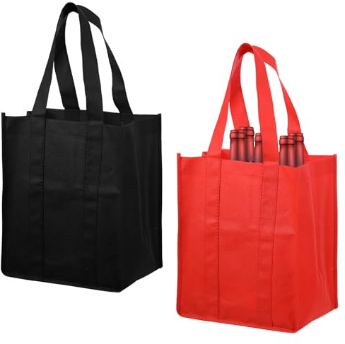 Classicseali 2 Stück Flaschentaschen, Flaschentasche 6 Flaschen,Flaschenkiste für Party Picknick Geschenke,Wiederverwendbarer Flaschenträger zum Aufbewahren und Tragen von Wein Champagner (31x25x18cm)