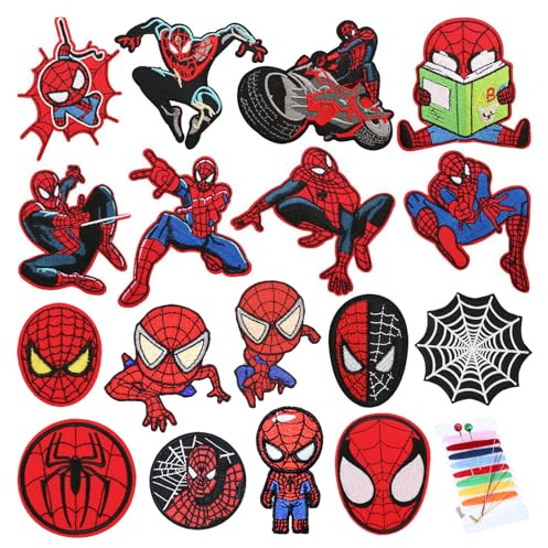 Bügelflicken Kinder 17Stk Flicken zum Aufbügeln, Patches zum Aufbügeln Knie, Aufnäher Kinder Erwachsene Aufbügelflicken oder Nähen Kinderkleidung Jacken Rucksäcke Jeans Hüten Kleid