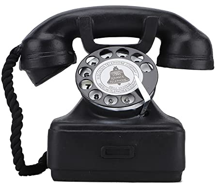 Tnfeeon Telefono retrò Vintage, Telefono Fisso Classico con Quadrante Rotativo, Decorazione in Plastica per Casa, Ufficio, Bar