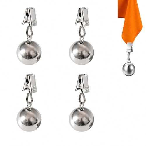 Fyhqwf 4 Piezas Pesos para Manteles - Pesos Estables - Pinzas para Mantel con Bolas - Adecuado para Cortinas, Jardines, Balcones Y Picnics