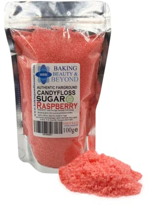 Baking Beauty and Beyond Premium Candy Floss Sugar 100g - Raspberry Flavour
