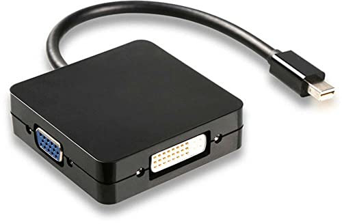 BOWONG Mini DisplayPort (thunderbolt) to DVI VGA HDMI 3 In 1 Adapter, DisplayPort Adapter for MacBook Air MacBook Pro iMac Mac Mini Surface Pro 1 2 3 4