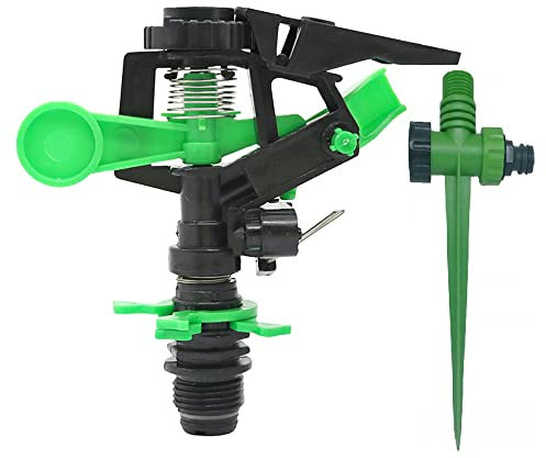 Arrosage professionnel agricole sectoriel 1/2 + brochette Porte arroseur avec variation de rotation en fonction de la pression avec débit de 1,5/2,3 L/min. Distance de prise de vue 10-14 m