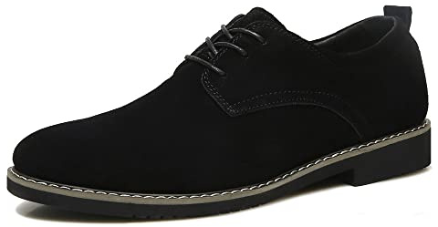 Zapatos Oxford de ante para hombre, estilo clásico británico, mocasines con borlas para uso casual y de negocios, suela suave para conducir, Negro -, 42 EU