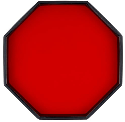 TOPTAN Dice RollingTray, Felt Lined PU Leather Octagon Dice Tray for Dungeon Crawler Games, Red