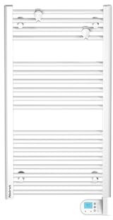 Noirot - Radiateur Sèche-Serviettes Flobain 2 - Inertie Fluide - Programmable - Grande Capacité d'Étendage - Avec 2 Patères à Clipser - NF Électricité - Blanc, 500 Watt