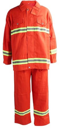 Fafeicy Traje de Seguridad Resistente Al Fuego Tipo 97, Ropa de Algodón Resistente Al Fuego y Al Calor con Tira Reflectante, Fuerte Dureza y Protección Química para la Industria, (XL)