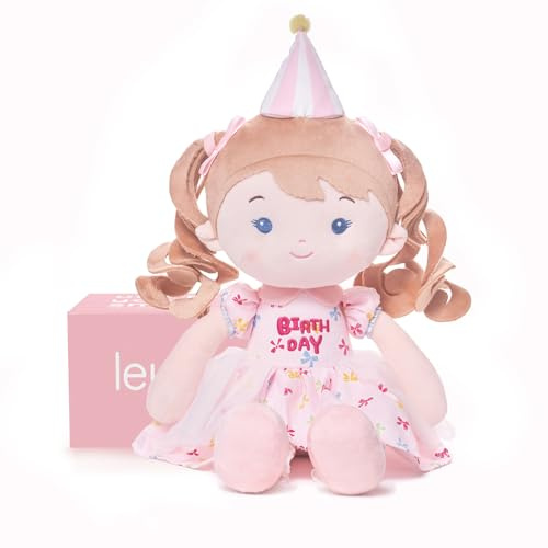 LeyaDoll Mjuk tygdocka (40 cm), Födelsedags- & Doppresent för flickor - Kärleksfullt babyleksak 0-3 år - Min första skyddsängel-Princess-Wish