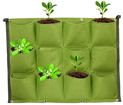 RASTKY Tasche a Piante, 12 Piante da Giardino a Sospensione Verticale per Esterno Sacchetti di Coltivazione
