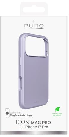 Puro Schutzhülle für iPhone 17 Pro, Flüssigsilikon, Pink ICON MAG PRO Magsafe, Kamerakante und Aluminium-Tasten