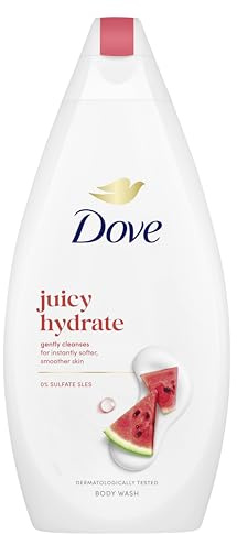 Dove Juicy Hydrate Body Wash shower gel with a refreshing, fruity scent for instantly softer, smoother skin 6x 450 ml