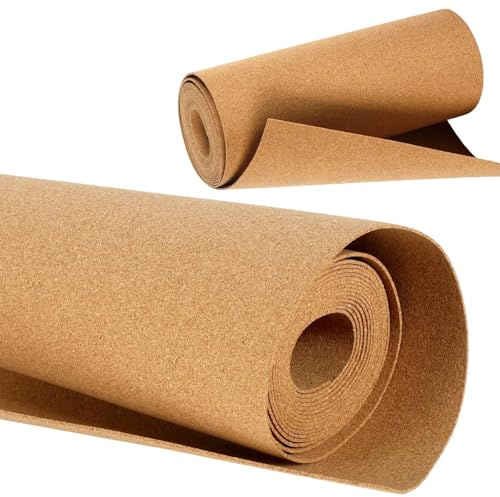 Dexpally Natural Cork Roll 30cmx4m Cork Bulletin Board 2mm Thick Non-Adhesive Large Corkboard Sheet for Walls Decoration, Office, Home, School