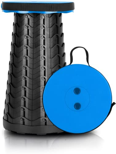 Uniguardian Teleskophocker, Faltbarer Hocker, Tragbarer Klapphocker, Campinghocker oder Angelhocker, Teleskop Hocker für Outdoor Camping Angeln BBQ Drinnen Küche