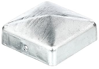 siwitec Pfostenkappe für Holzpfosten | 120 x 120 mm | flach/Pyramide | Zaunkappe aus feuerverzinktem Stahl | Abdeckkappe für Zaunpfosten | Pfostenabdeckung