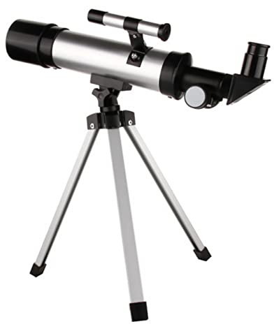 Jojomis 36050 Telescopio astronomico con treppiede, ingrandimento 90X telescopio rifrattore per principianti, lunghezza focale 360 mm, apertura 50 mm, telescopio portatile per osservare le stelle per