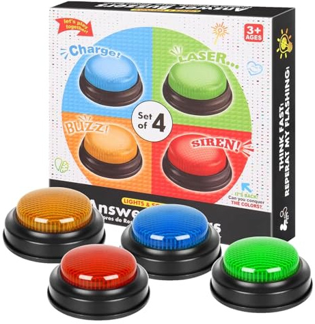 Risposta Buzzer - Strumento notturno di gioco, di pulsanti di reazione | Ipotesi familiari ROUND Quiz Response Controller, Game di voto Show Attività di dibattito frenetico per bambini e adult