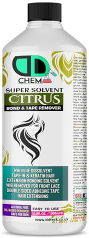 Citrus Super Solvent Bond & Tape Remover, Hair Extensions Remover Easy to Use Adhesive Tape Remover Wig Glue Dissolvent Gentle on skin best multipurpose remover Alcohol free (1000ml)