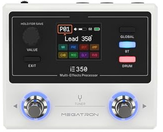 Btuty Guitar Multi Effects Pedal with 1.7 Inch Color Screen 24bit 44.1kHz Sound Processing BT 5.0 Built-in Drum Machine Portable Effects Processor for Guitarists