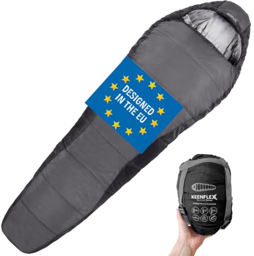 KEENFLEX Saco de Dormir Momia 3 Estaciones (Saco de Dormir de Verano 950g)