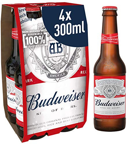 Budweiser Beer, 4 x 300ml