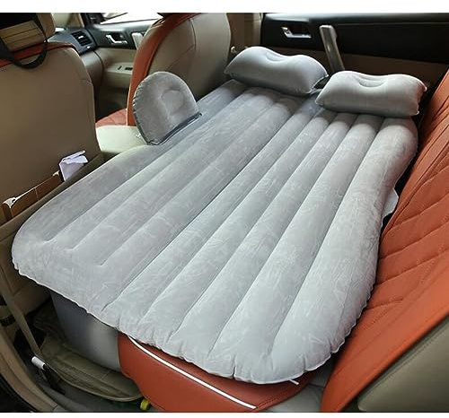 Oshotto Car Bed with 2 Air Pillows – Inflatable Car Air Mattress for Back Seat with Air Pump & Repair Kit – Universal Fit Travel Sleeping Bed, Portable Air Couch for Car, SUV, Truck – Grey