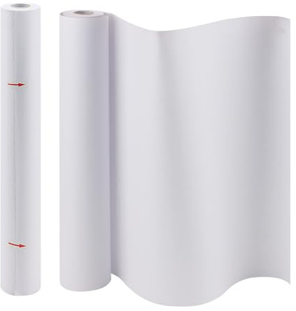 LEXININ 2 PCS White Drawing Paper Roll, 44cm x 25m Art Easel Paper Roll for Painting Sketching