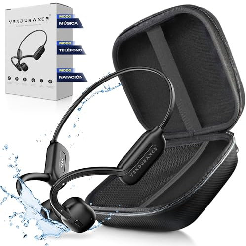 VENDURANCE Auriculares transmisión ósea 3 Modos: MÚSICA/TELÉFONO/NATACIÓN, Auriculares mp3 Incorporado, Auricular oseo, Cascos oseos, Cascos conduccion osea, mp3 acuaticos para Natacion