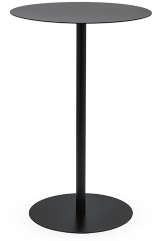 Spetebo Metall Beistelltisch rund schwarz matt - Ø 35 cm - Couchtisch im Bistrotisch Design - Wohnzimmertisch Dekotisch Blumentisch Telefontisch Ablagetisch Deko Tisch in Stehtisch Optik