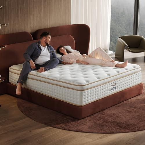HealNap Queen,12inch Queen Hybrid Mattress in a Box Memory Foam Mattress Size Firm with Individual Pocket Spring Upgrade Zoned Support Medium Firm Memory Fat Mattress