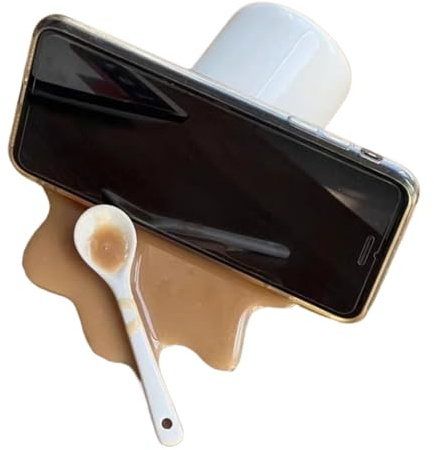 Générique Per Cellulare – Design Caffè rovesciato, Mobile Compatto, Base Stabile, Angolo Regolabile, Materiale, Costruzione Anti-ribaltamento | Per Tablet Streaming Registra