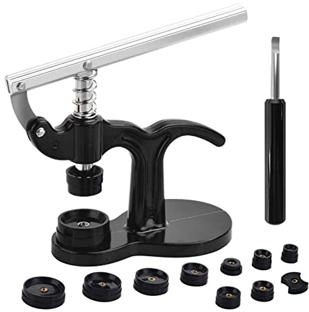 Kit de herramientas de reparación de relojes, kit de herramientas de prensa de relojes, juego de prensa de relojes, cierre de caja trasera con prensa de fondo de reloj para tapa trasera de reloj Herra