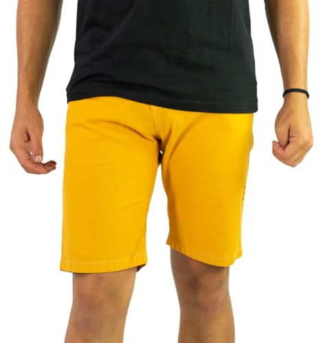 Pantalon Short Corto de Escalada Trekking Senderismo Aire Libre - Pantalón Trekking Hombre – Pantalón Escalada Elástico y Resistente - (Turia BR) (FR/ES, Letras, S, Regular, Regular, Ocre)