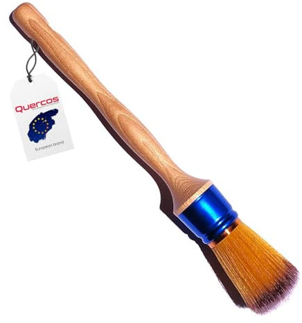 Quercos Runde Malerpinsel mit Holzgriff & Blau Messingzwinge - Rundpinsel - Ringpinsel - Lackpinsel - Evo-Borsten - Borstenpinsel zum Streichen - für professionelles Finish (8)