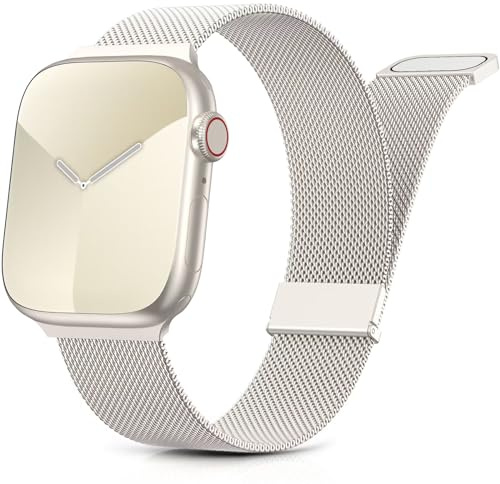 Métal Bracelet Compatible avec Bracelets Apple Watch 40mm 41mm 38mm 42mm 44mm 45mm 46mm 49mm Magnétique Métal bracelet pour iWatch Serie11 10 9 8 7 6 5 4 3 2 1 SE Ultra 3/2/1, Pour Femmes et Hommes