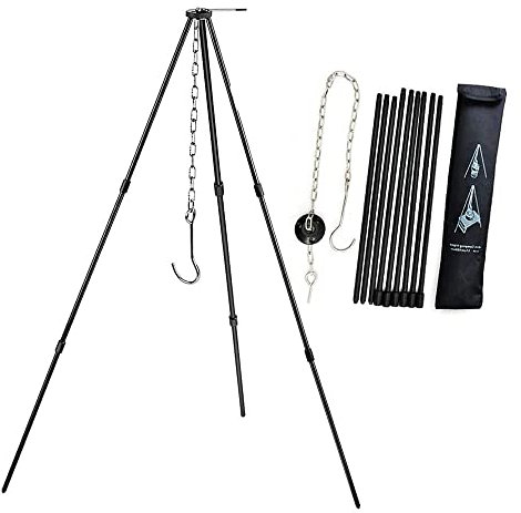 fikujap BBQ three -legged frame, Cooking in the open tripod set outdoor camping picnic cooking camping tripod