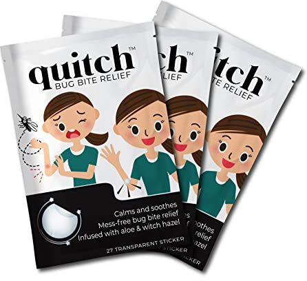 quitch Bug Bite Patches 3x27ct, Natural Itch Relief Stickers for Kids & Baby, Anti-Itch Cream Alternative, Mosquito bite Treatment, Summer Travel & Camp Essentials, Soothing After bite Patches
